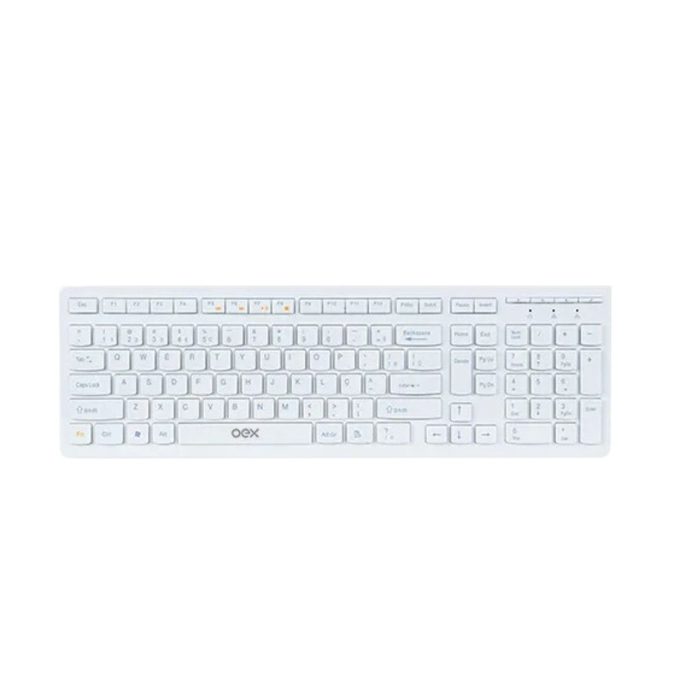 TECLADO USB MULTIMIDIA FLAT ABNT2 TC300 BRANCO OEX