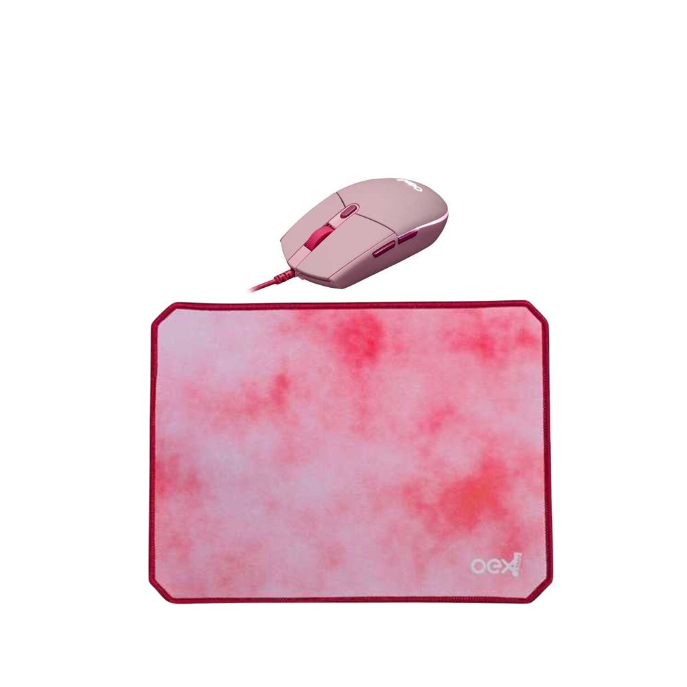 KIT MOUSE E MOUSE PAD 800 A 2400DPI VIBES MC200 ROSA OEX