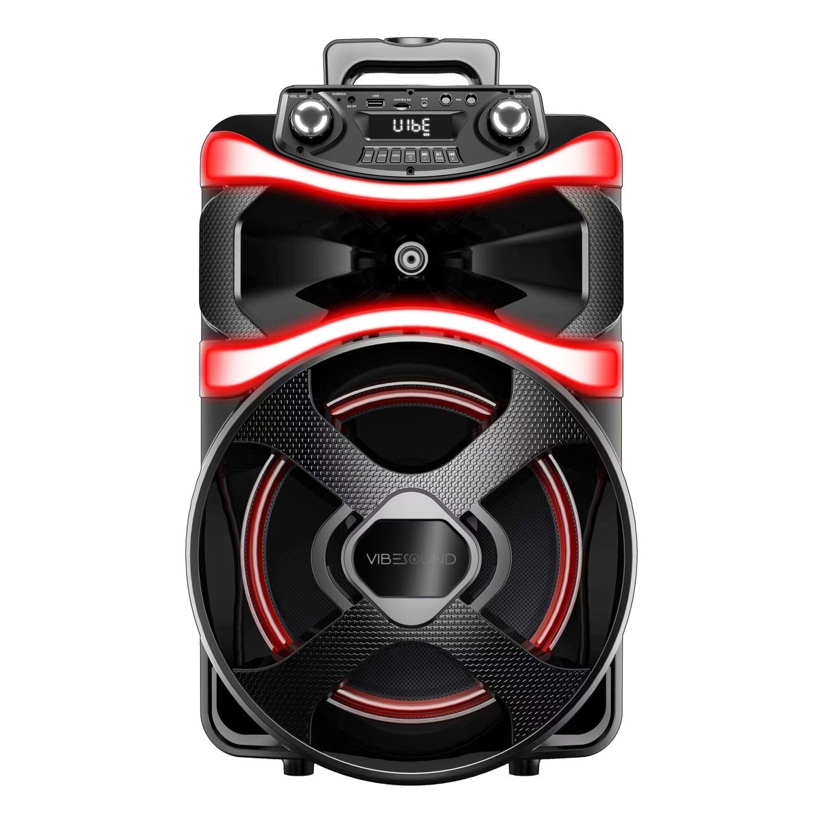 CAIXA DE SOM AMPLIFICADA V12 POWER AF 12 800W C/ MICROFONE BLUETOOTH/FM/USB/SD VS001 VIBE SOUND