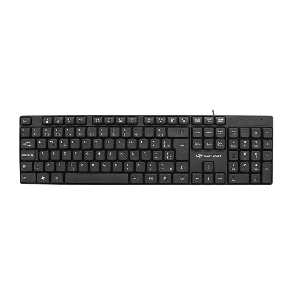 TECLADO USB MULTIMIDIA ABNT2 KB-M10BK PRETO C3TECH