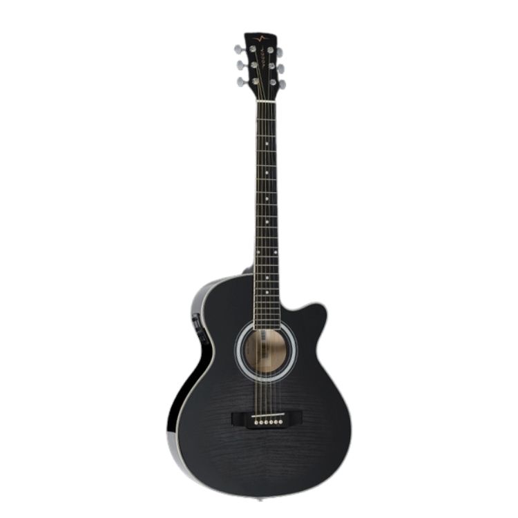 VIOLAO ELETROACUSTICO ACO MINI JUMBO C/ CUTAWAY VCE330 BK PRETO VOGGA