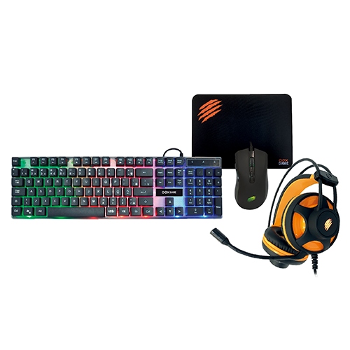 KIT GAMER 4x1 LED ARGOS TECLADO/MOUSE/MOUSEPAD/HEADSET TM304 OEX