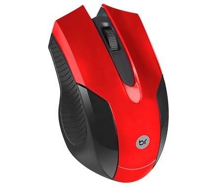 MOUSE COM FIO OFFICE 1000DPI PRETO/VERMELHO BRIGHT