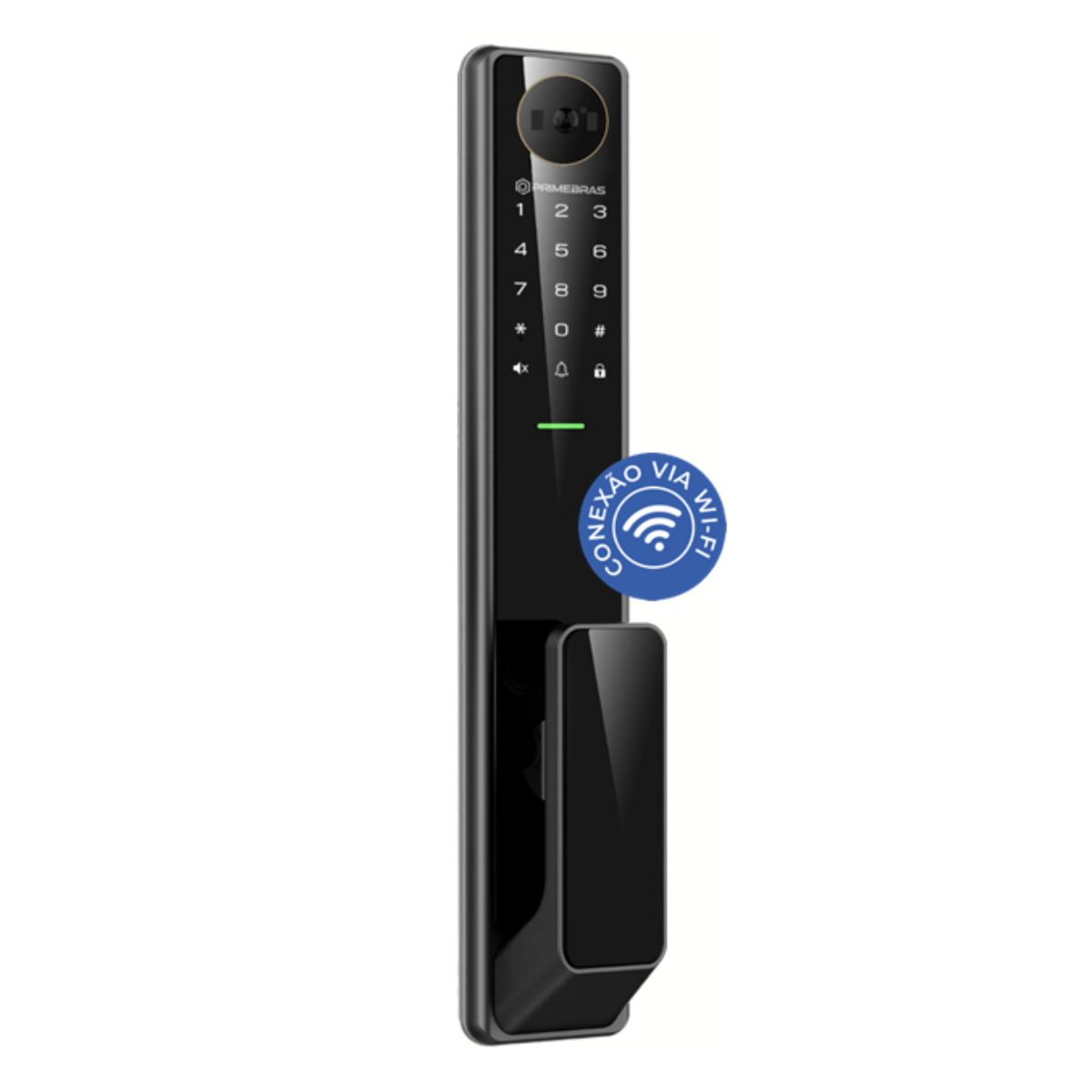 FECHADURA DIGITAL DE EMBUTIR ZURICH WI-FI C/ CAMERA FACE ID PRIMEBRAS