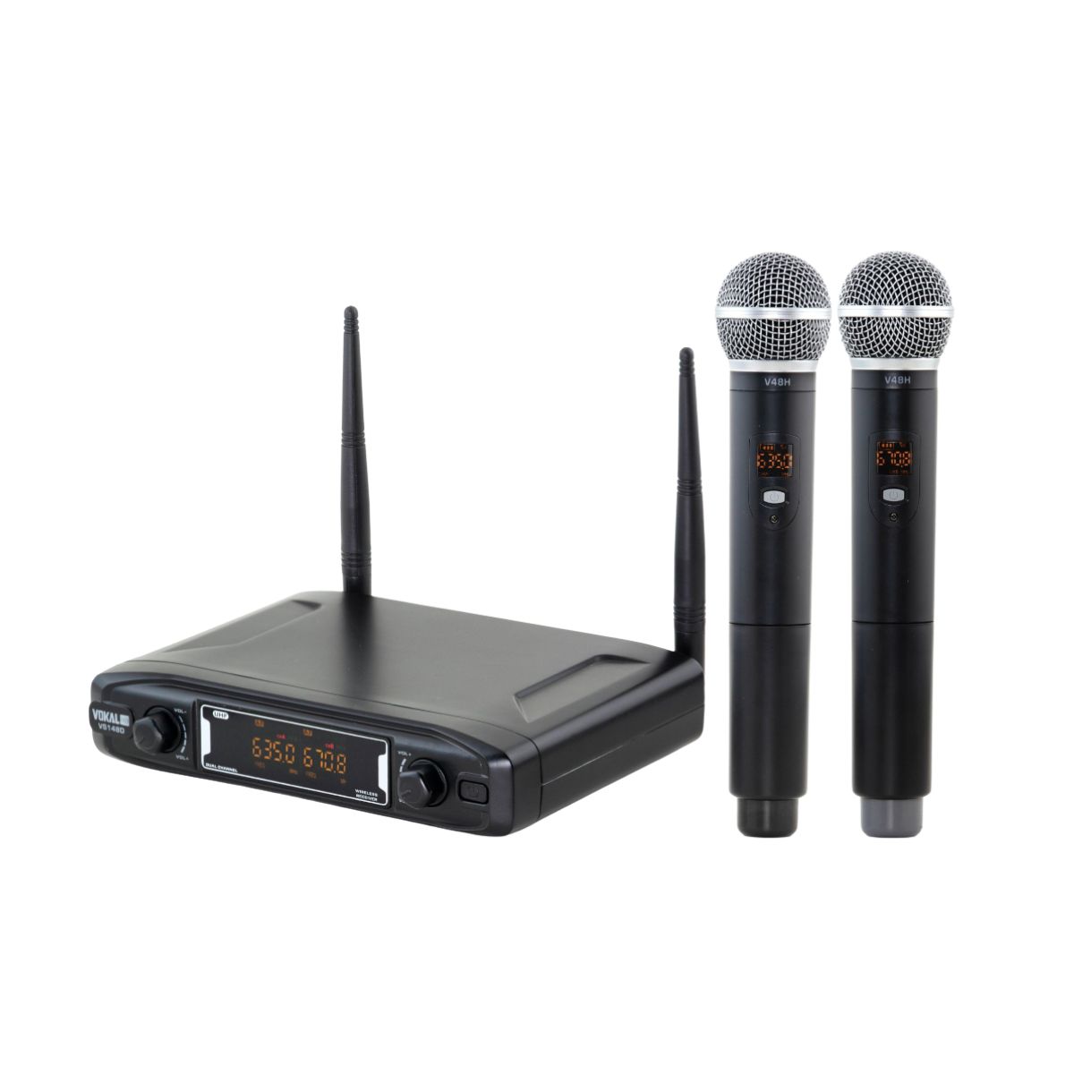 MICROFONE SEM FIO DUPLO UHF VS148DM VOKAL