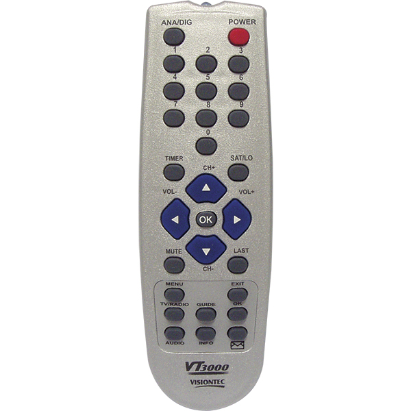 CONTROLE REC VT3000/VT1000 SLIM PRATA DIGITAL VISIONTEC